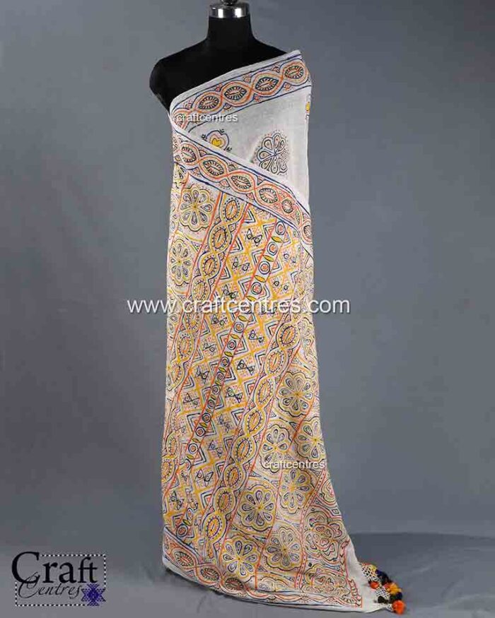 Floral design traditional rogan art saree