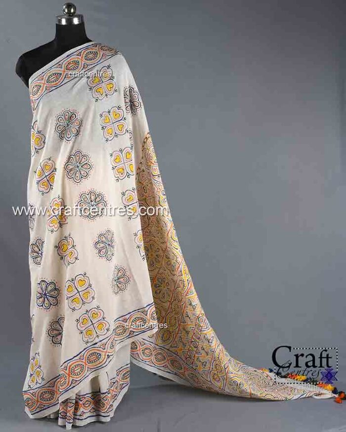 Floral design traditional rogan art saree