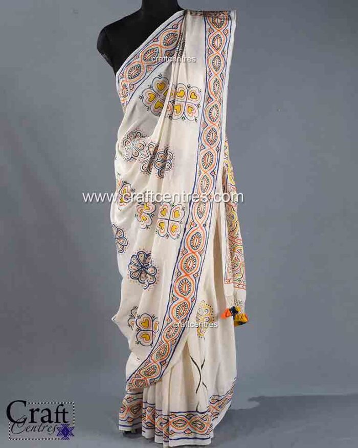 Floral design traditional rogan art saree