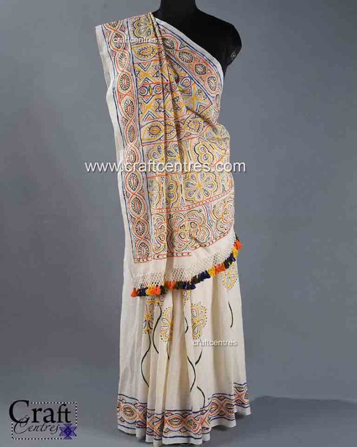 Floral design traditional rogan art saree