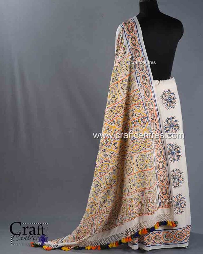 Floral design traditional rogan art saree