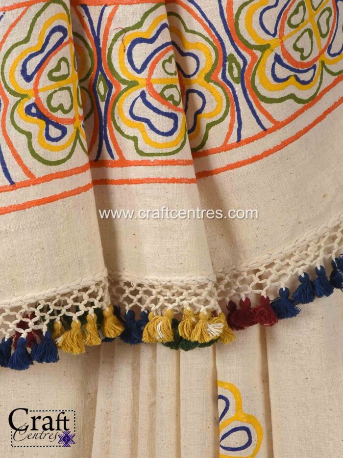 hand painted rogan art saree