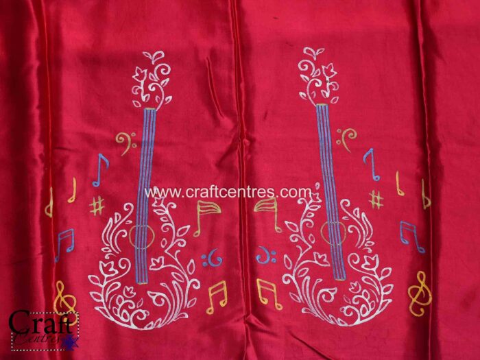 Rogan painting pink blouse piece for saree and lehenga