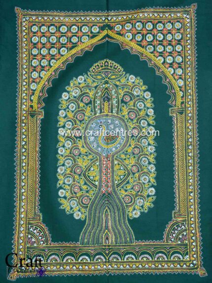 Green Traditional Rogan painting wall piece for your home décor