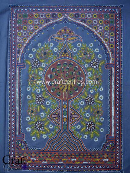 Peacock tree of life Rogan painting wall piece for home décor