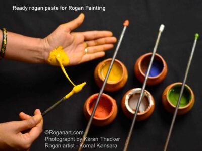 GI-certified Kutch Rogan painting crafted by master artisan Dr. Ashish Kansara using ancient oil thread techniques. Explore the life, spiritual art, and heritage of Dr. Ashish Kansara—the world's only Hindu master of 1,550-year-old Kutch Rogan painting in Madhapar.