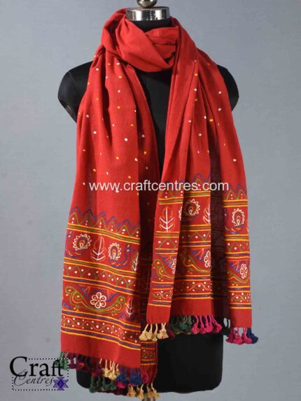 Kala cotton Rogan art Bhujodi Stole