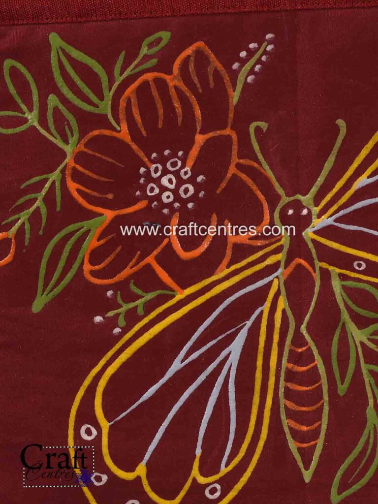 Orange - Traditional Rogan Hand Painted Mashru Shoulder Bag