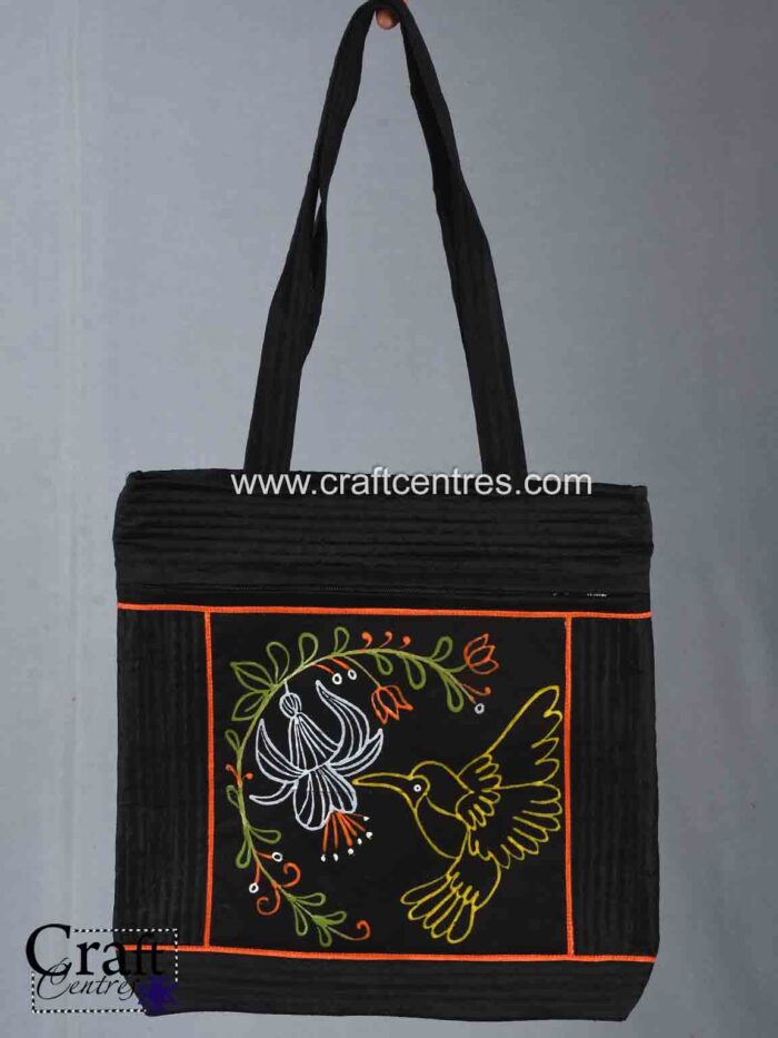 Kingfisher Rogan Art Shoulder Handbag For Women by Ashish Kansara from Madhapar bhuj Kutch Gujarat