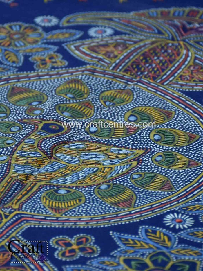 new Blue traditional Rogan painting Peacock Wall Hanging for home décor by Ashish Kansara from Madhapar