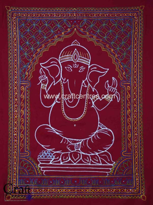 Shree Ganesh Rogan Art Wall Piece by Dr Ashish Kansara