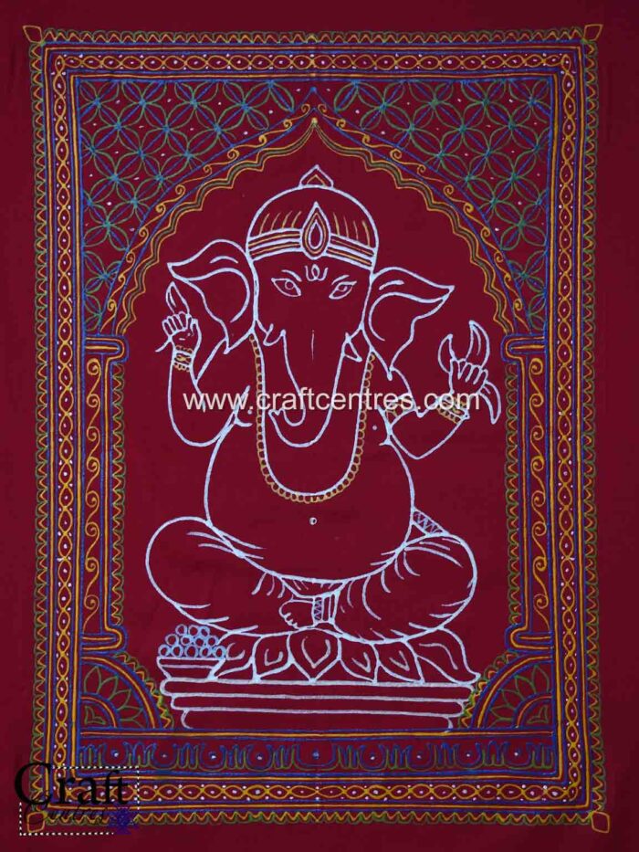 Shree Ganesh Rogan Art Wall Piece by Ashish Kansara from Madhapar. wall hanging