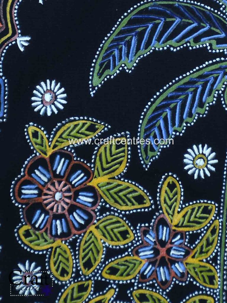 Coconut Tree (Kalpavriksha, Tree of Life) Rogan Painting wall hanging for home decor by Ashish Kansara from Madhapar Bhuj Kutch Gujarat