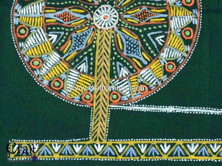 Rogan Painting of Gandhi's Charkha (Spinning Wheel) - Rogan art for wall decor - rogan art by Ashish Kansara from Madhapar Kachchh Gujarat