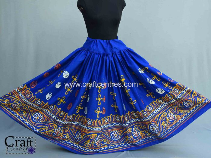 Multi Colour Rogan Art Painting Blue Lehenga