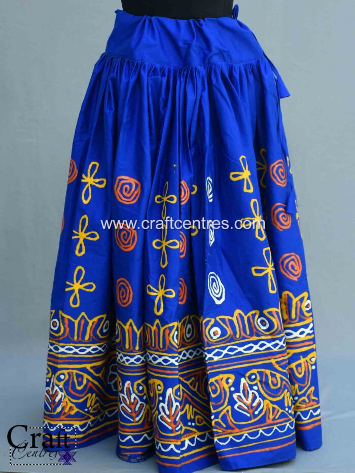 Colourful Rogan Art hand painted Blue Lehenga from kutch