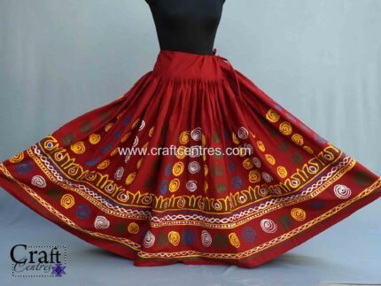 Hand Painted Rogan Art Kutch Maroon Lehenga