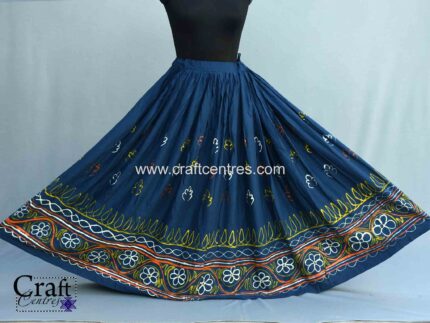 Blue Rogan Art Kutch Hand Painted Lehenga