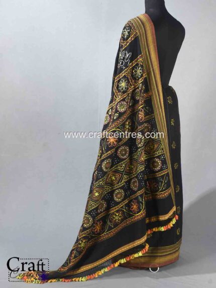 Authentic Rogan Painting Saree from Madhapar, Kutch