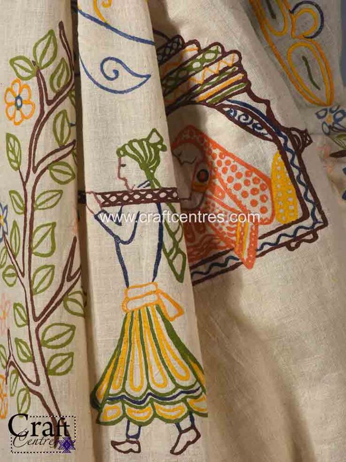 wedding collection of Rogan art Bhujodi kala cotton saree blouse