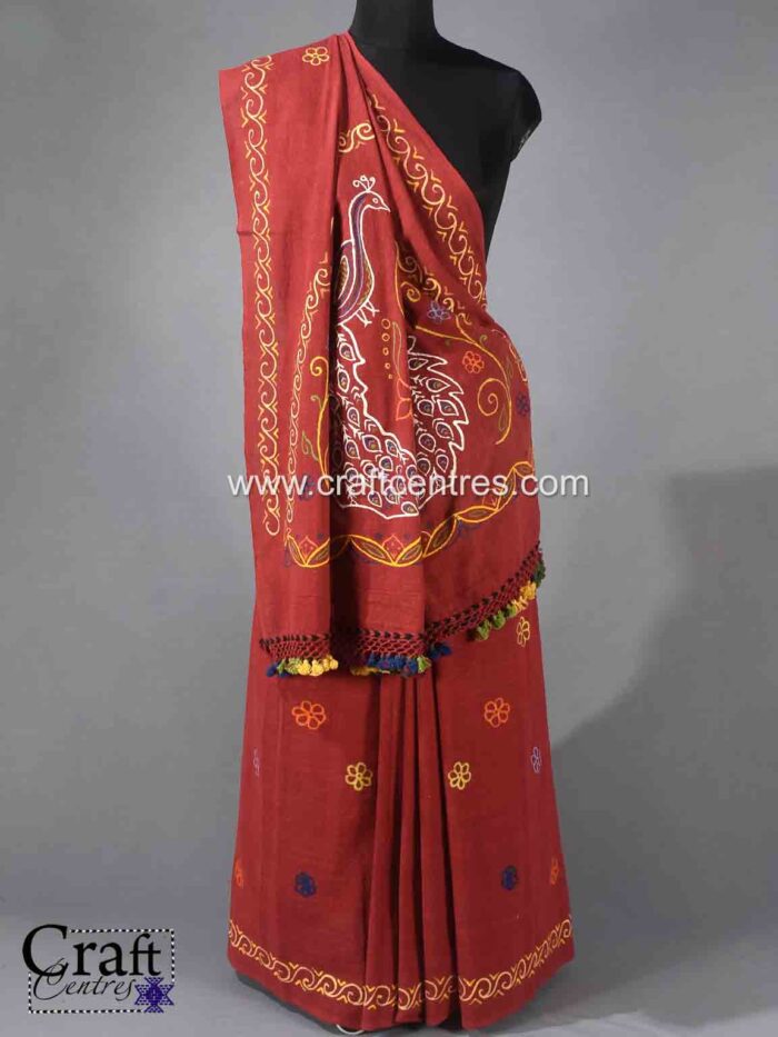 Kutch traditional rogan art painting saree