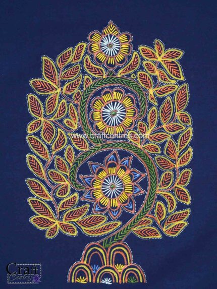 Bloom of Kutch Rogan Floral Tapestry Art Wall Piece