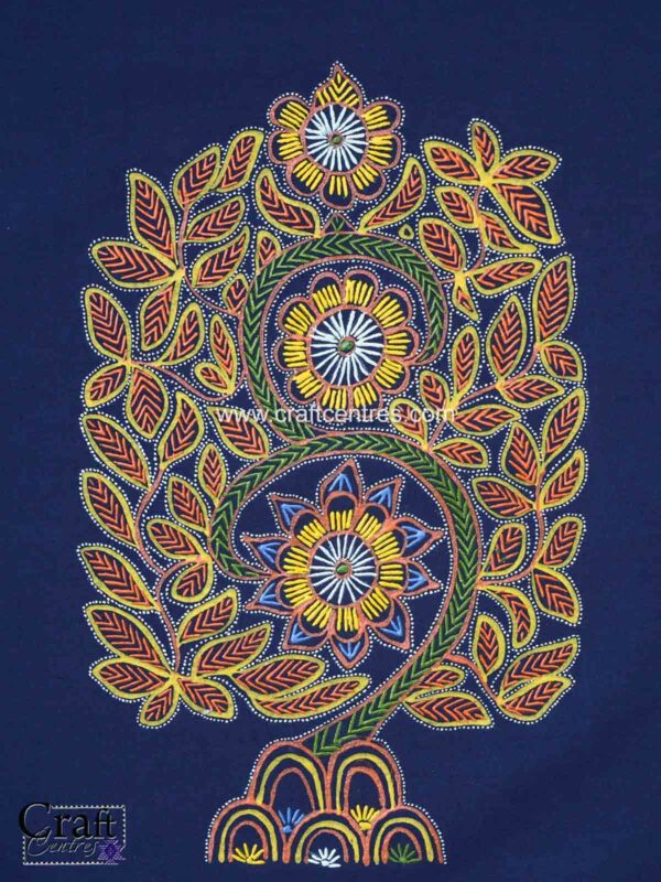 Bloom of Kutch Rogan Floral Tapestry Art Wall Piece