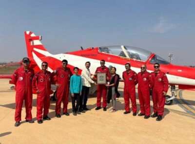 Ashish Kansara Presented a Gift to Indian Air Force Officers Surya Kiran Aerobatic Team
