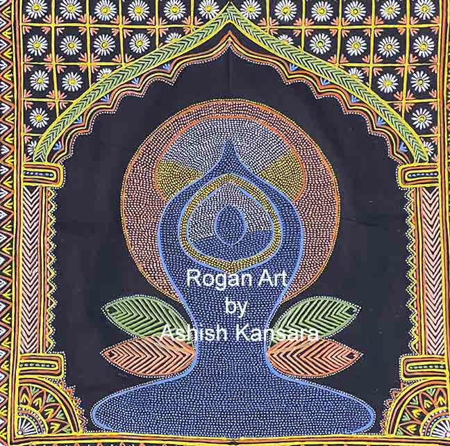 Yoga Day Logo In Rogan Painting by Ashish Kansara