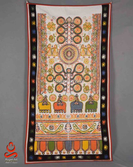 Traditional White Tree of Life Rogan Art Wall Hanging