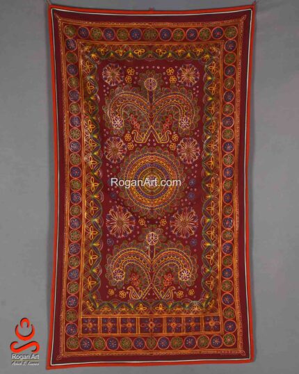 Traditional Rogan Painting Maroon Dhaniya