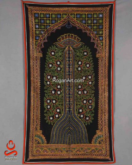 Traditional Black Tree of Life Rogan Painting Wall Hanging