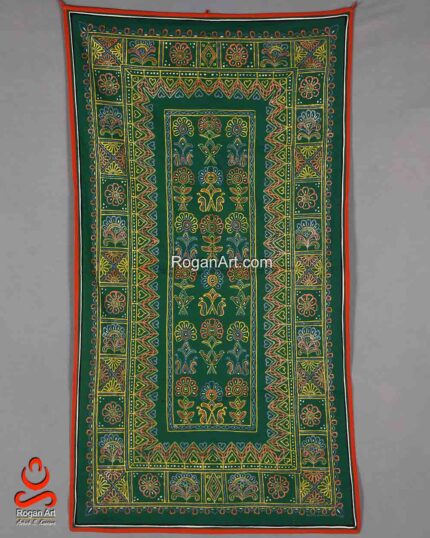 Kutch Rogan Art Green Floral Big Dhaniya Wall Hanging
