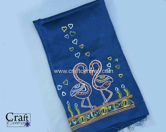 Flamingo design rogan painting blouse piece