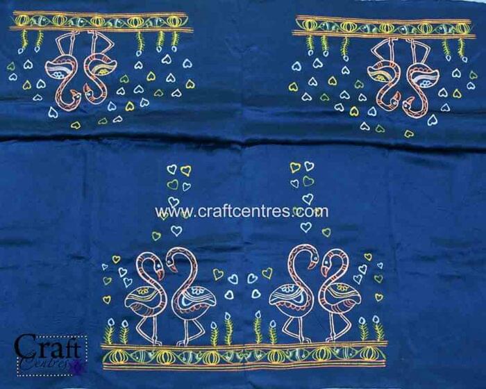 Flamingo design rogan painting blouse piece