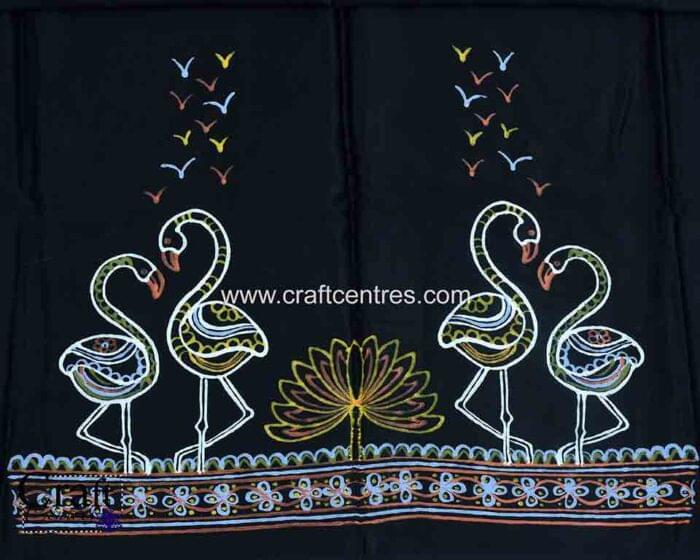 Flamingo design rogan art blouse piece